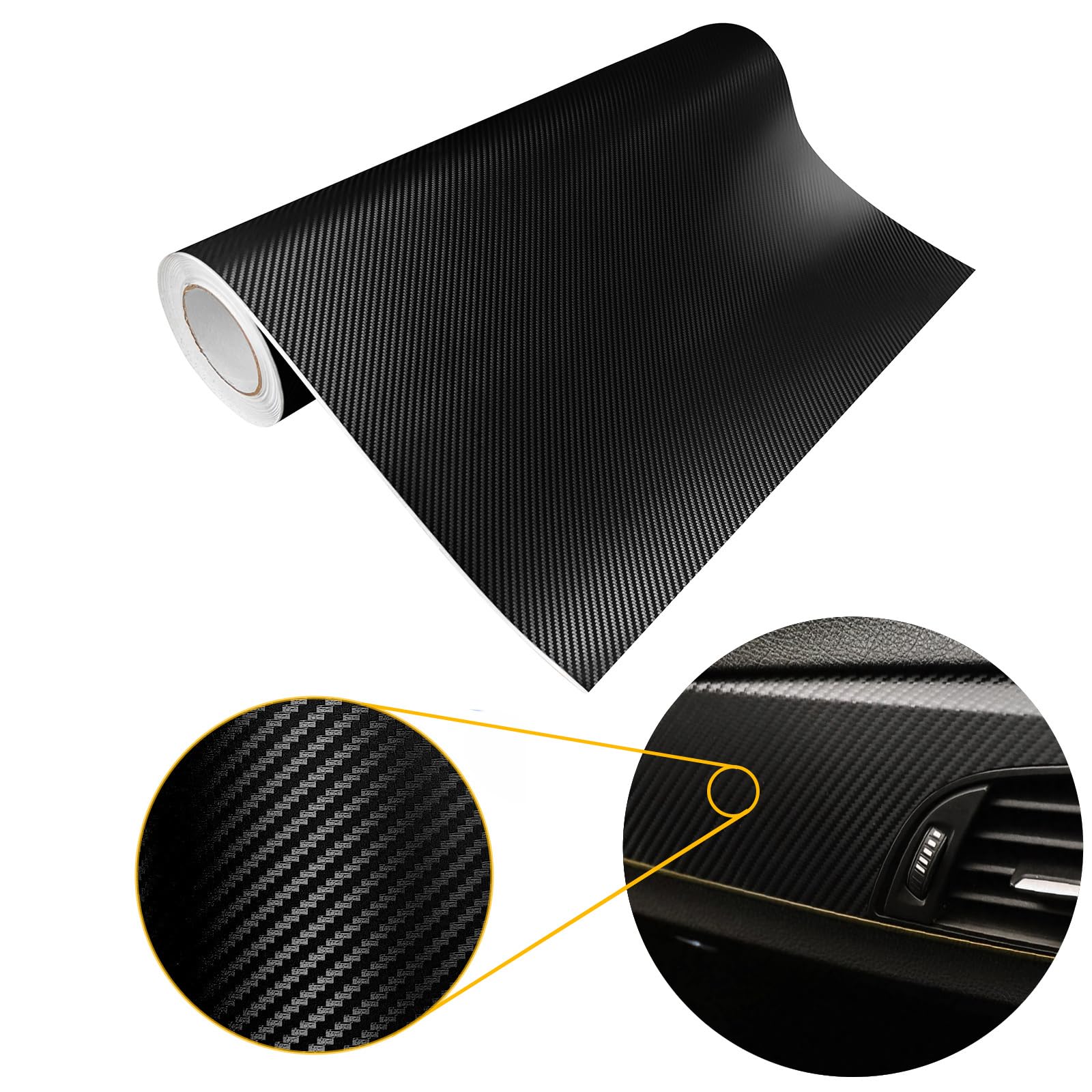 DecoMeister Carbon Folie 75x50 cm | Carbonfolie matt mit Luftkanal-Kleber und UV-Schutz | Selbstklebend Autofolie für Innen und Außen | Auto Folierung für Tuning | Carwrappingfolie | Carbon 3D Shwarz DecoMeister Carbon Folie 75x50 cm | Carbonfolie matt mit Luftkanal-Kleber und UV-Schutz | Selbstklebend Autofolie für Innen und Außen | Auto Folierung für Tuning | Carwrappingfolie | Carbon 3D Shwarz von DecoMeister
