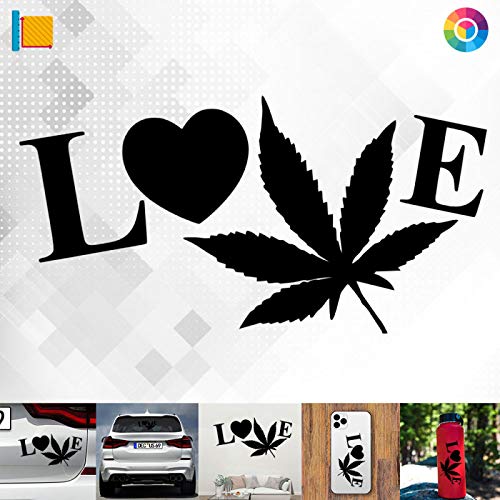 Decus Shop Love Weed 2974 // Sticker Aufkleber vers. Größe Farbe von Decus Shop