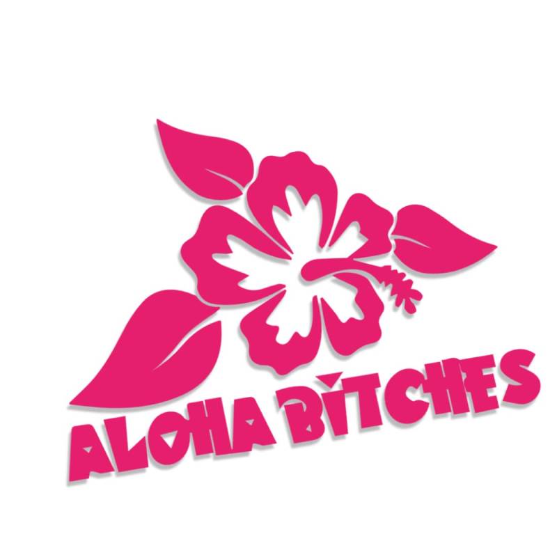 Decus Aloha Bitches Hibiskus Hawaii XXL 0257 (rosa) // Sticker OEM JDM Style Aufkleber von Decus