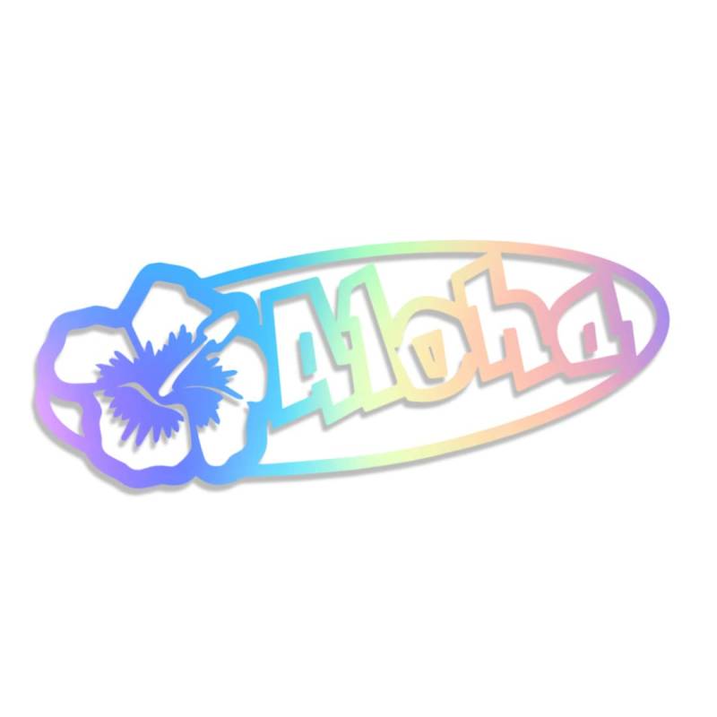 Decus Aloha Hawaii XXL 0239 (Oil Slick Hologramm) // Sticker OEM JDM Style Aufkleber von Decus