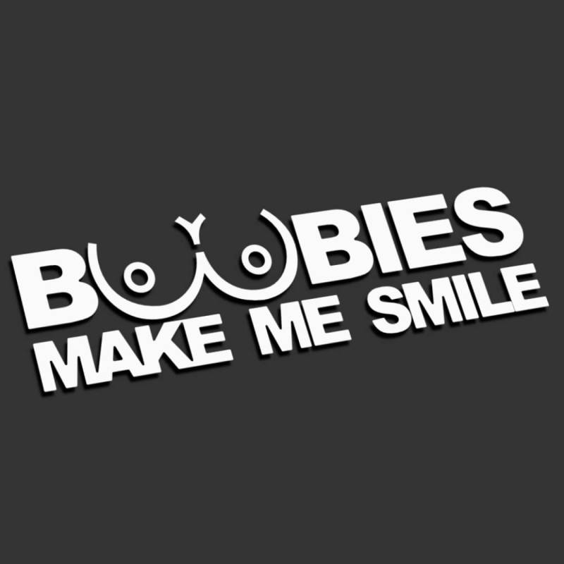 Decus BOOBIS Make ME Smile XXL 1603 (weiß) // Sticker OEM JDM Style Aufkleber von Decus