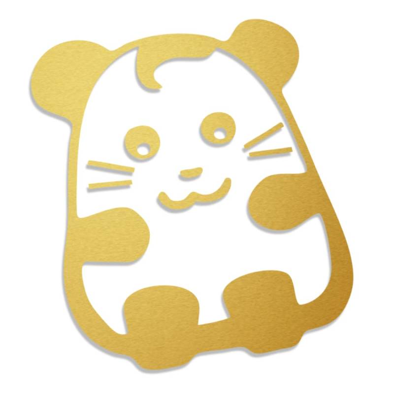 Decus Cartoon Hamster XL 1626 (Gold metallic) // Sticker OEM JDM Style Aufkleber von Decus