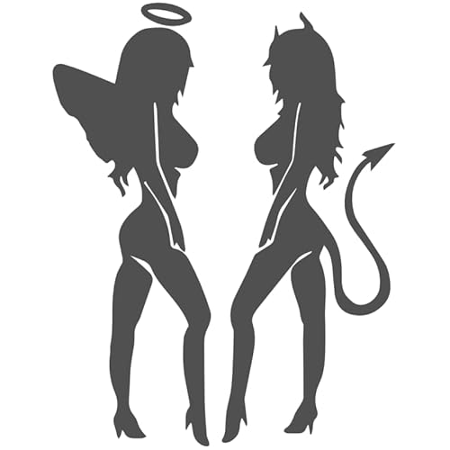 Decus Engel und Teufel Frauen sexy XL 0233 (grau) // Sticker OEM JDM Style Aufkleber von Decus
