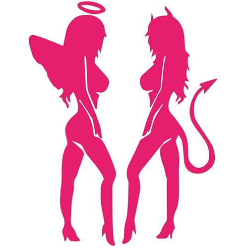 Decus Engel und Teufel Frauen sexy XL 0233 (rosa) // Sticker OEM JDM Style Aufkleber von Decus