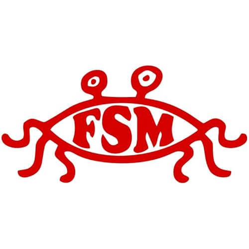 Decus Fliegendes Spaghettimonster Flying Spaghetti Monster - FSM L 0137 (rot) // Sticker OEM JDM Style Aufkleber von Decus