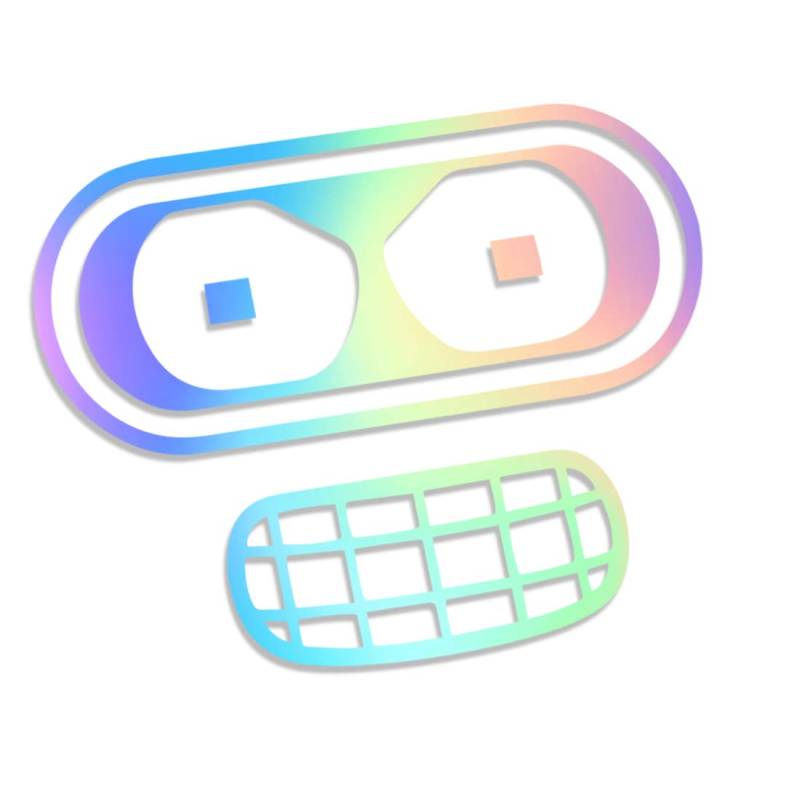 Decus Futurama Bender Gesicht XXL 0127 (Oil Slick Hologramm) // Sticker OEM JDM Style Aufkleber von Decus