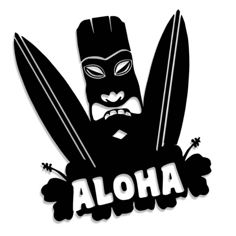 Decus Hawaii Aloha Surf XXL 0320 (schwarz) // Sticker OEM JDM Style Aufkleber von Decus