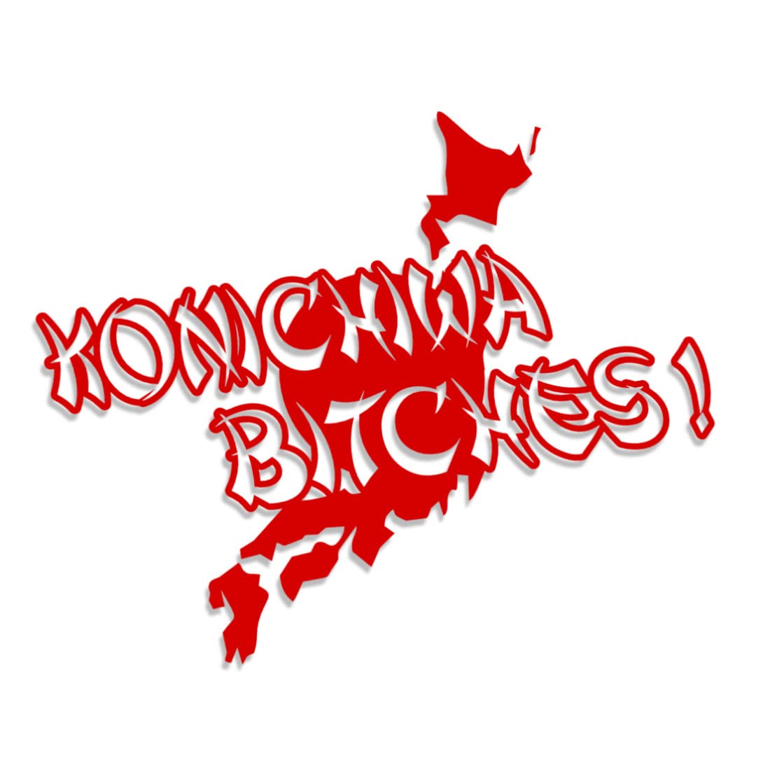 Decus Japan KONICHIWA Bitches XXL 2048 (rot) // Sticker OEM JDM Style Aufkleber von Decus