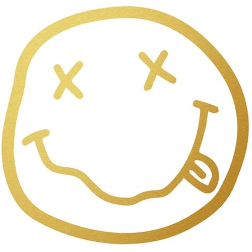 Decus Nirvana Smiley Face Grunge Kurt Cobain L 0166 (Gold metallic) // Sticker OEM JDM Style Aufkleber von Decus