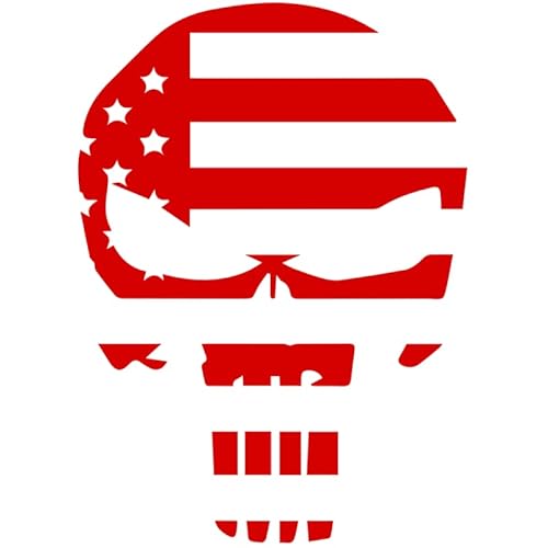 Decus Skull Punisher USA Flag XXL 0168 (rot) // Sticker OEM JDM Style Aufkleber von Decus