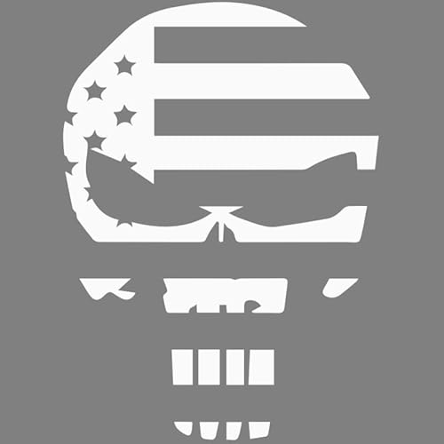 Decus Skull Punisher USA Flag XXL 0168 (weiß) // Sticker OEM JDM Style Aufkleber von Decus