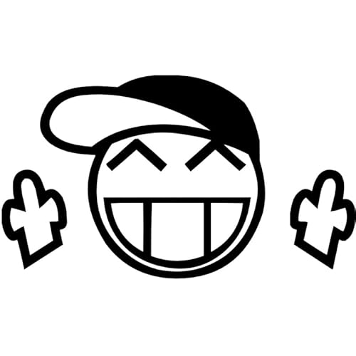 Decus Smiley Cap Fuck Mittelfinger Stinkefinger XXL 0051 (schwarz) // Sticker OEM JDM Style Aufkleber von Decus