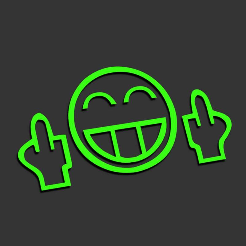 Decus Smiley Fuck You XXL 0005 (neon grün) // Sticker OEM JDM Style Aufkleber von Decus