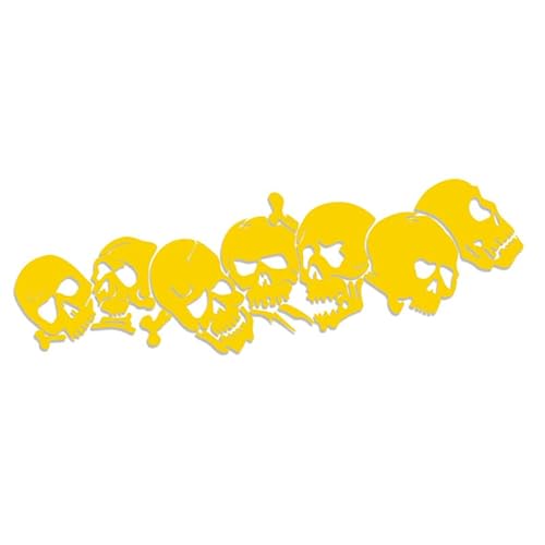 Decus Totenköpfe Skulls L 0360 (gelb) // Sticker OEM JDM Style Aufkleber von Decus