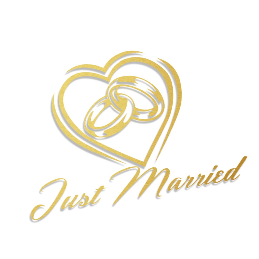 Decus Wedding Just Married Hochzeit Ringe XXL 0292 (Gold metallic) // Sticker OEM JDM Style Aufkleber von Decus