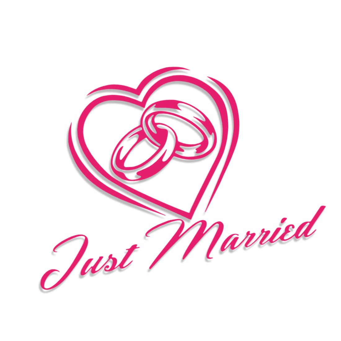 Decus Wedding Just Married Hochzeit Ringe XXL 0292 (rosa) // Sticker OEM JDM Style Aufkleber von Decus
