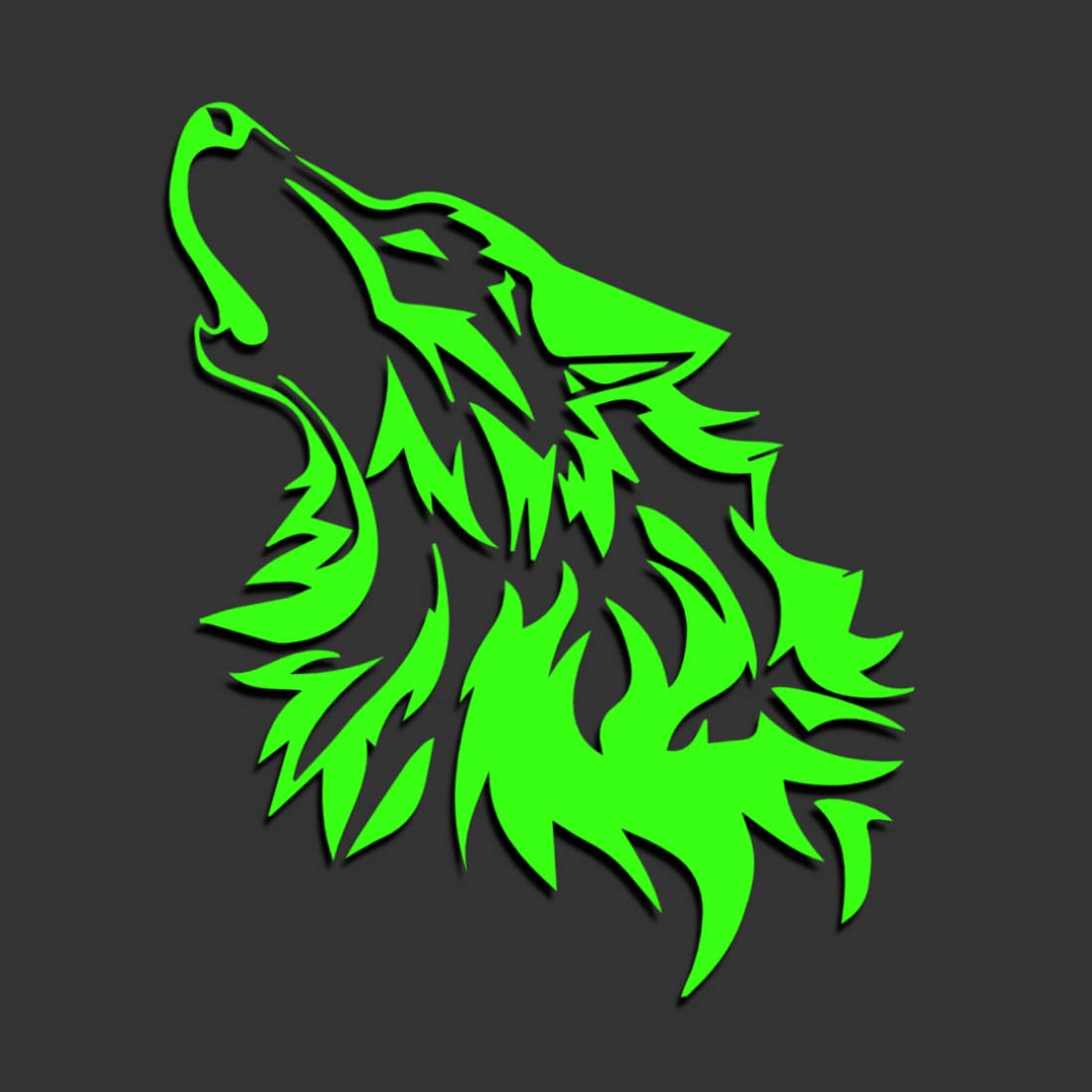 Decus Wolf XXL 0222 (neon grün) // Sticker OEM JDM Style Aufkleber von Decus