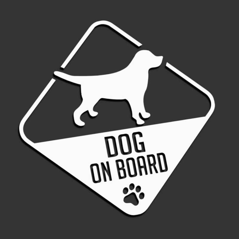 Dog on Board XL 0232 (weiß) // Sticker OEM JDM Style Aufkleber von Decus