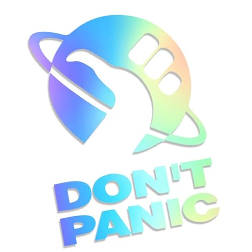 Don't Panic - Per Anhalter durch die Galaxis Hitchhiker's Guide XXL 0136 (Oil Slick Hologramm) // Sticker OEM JDM Style Aufkleber von Decus