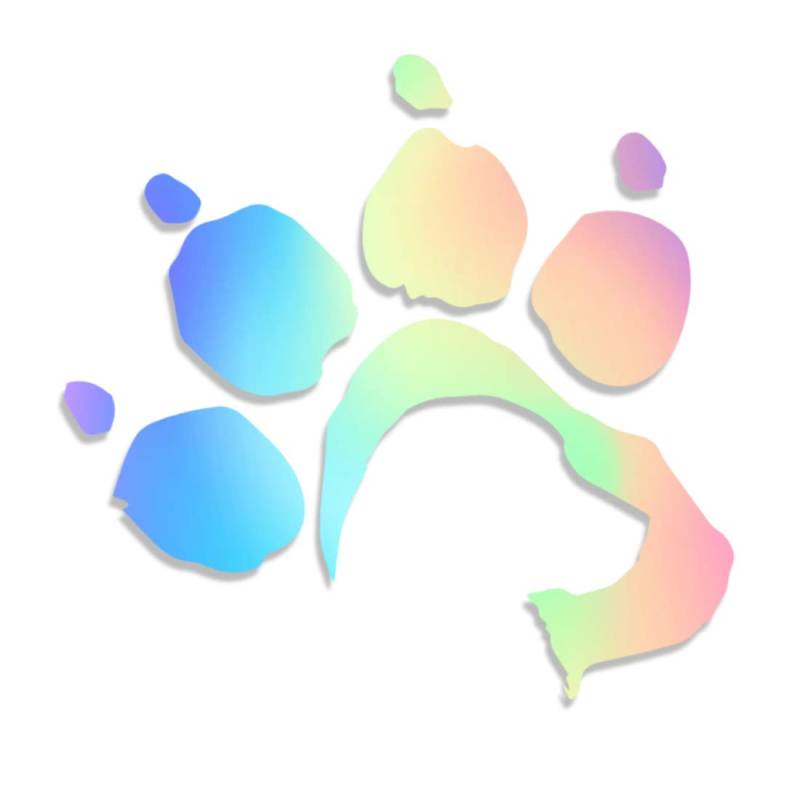 Hund Pfote Dog Paw L 0210 (Oil Slick Hologramm) // Sticker OEM JDM Style Aufkleber von Decus