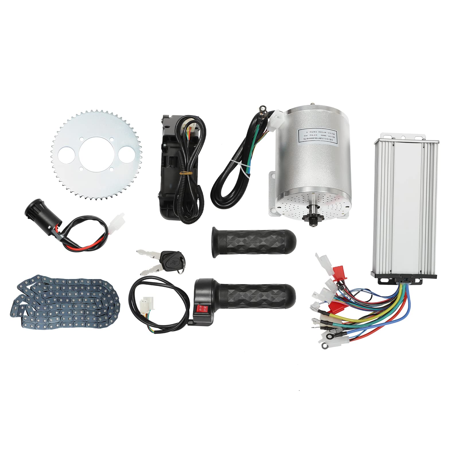 Brushless Motor Kit,3000W 72V Electric Brushless Conversion Kit mit Controller und Throttle, Fit Go Kart Scooter für E-Motorräder/Strandräder/Go Karts/modifizierte Fahrräder Brushless Motor Kit,3000W 72V Electric Brushless Conversion Kit mit Controller und Throttle, Fit Go Kart Scooter für E-Motorräder/Strandräder/Go Karts/modifizierte Fahrräder von Dekltus