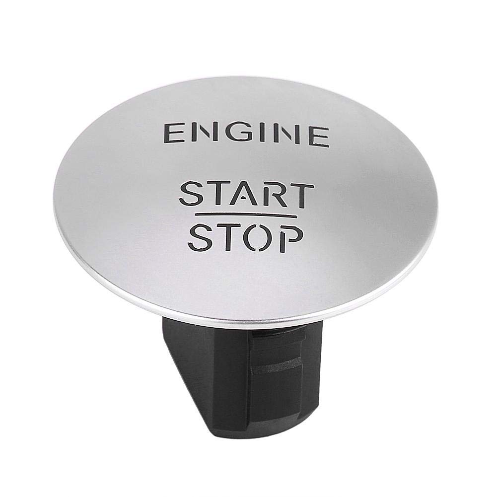 Motor-Startknopf - Delaman Keyless Go Start Stop Push Button Motorzündschalters Kompatibel mit Mercedes 2215450714 Silber von Delaman