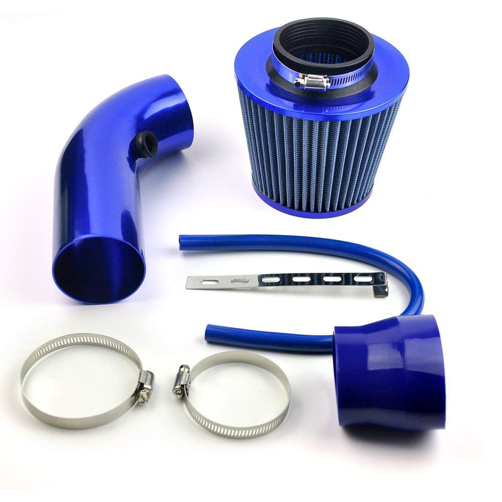 DAXGD Universal Sportluftfilter Auto Aluminium Lufteinlassfilter Pipe Power Flow Kit Blau von DAXGD