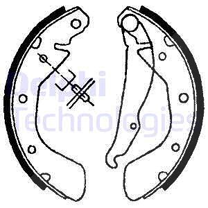 Delphi Bremsbackensatz Trommelbremse Hinterachse [Hersteller-Nr. LS1622] für Chevrolet, Daewoo, Opel von Delphi
