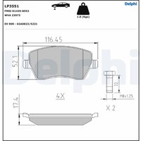 Bremsbelagsatz DELPHI LP3551, Vorne von Delphi