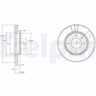 Delphi Bremsscheibe [Hersteller-Nr. BG2109] für Audi, Seat, VW von Delphi