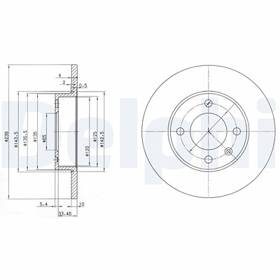 Delphi Bremsscheibe [Hersteller-Nr. BG2117] für Audi, Seat, VW von Delphi