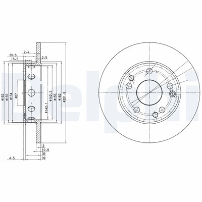 Delphi Bremsscheibe [Hersteller-Nr. BG2288] für Mercedes-Benz von Delphi