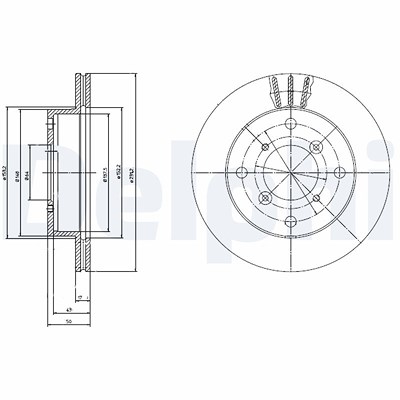 Delphi Bremsscheibe [Hersteller-Nr. BG2645] für Chevrolet, Subaru, Suzuki von Delphi