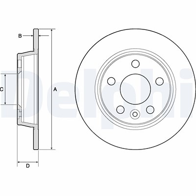 Delphi Bremsscheibe [Hersteller-Nr. BG3026] für Ford, Seat, VW von Delphi