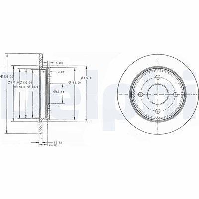 Delphi Bremsscheibe [Hersteller-Nr. BG3054C] für Ford von Delphi