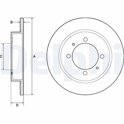 Delphi Bremsscheibe [Hersteller-Nr. BG3203] für Mitsubishi, Proton, Volvo von Delphi