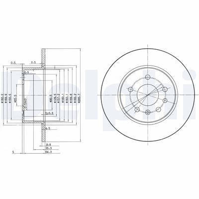 Delphi Bremsscheibe [Hersteller-Nr. BG3274] für Opel, Saab, Vauxhall von Delphi