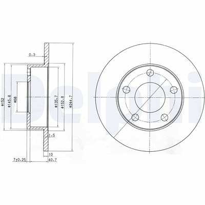 Delphi Bremsscheibe [Hersteller-Nr. BG3381] für Audi, VW von Delphi