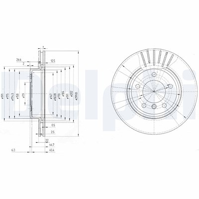 Delphi Bremsscheibe [Hersteller-Nr. BG3527C] für BMW von Delphi