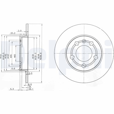 Delphi Bremsscheibe [Hersteller-Nr. BG3738] für Audi, Skoda, VW von Delphi
