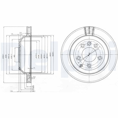 Delphi Bremsscheibe [Hersteller-Nr. BG3775C] für Audi, Porsche, VW von Delphi