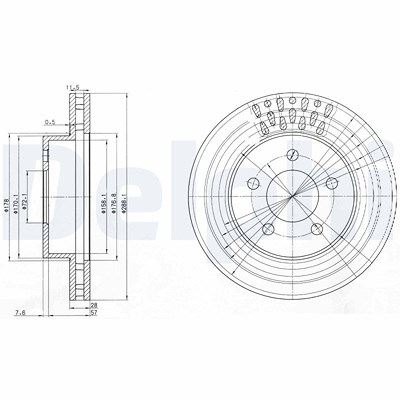 Delphi Bremsscheibe [Hersteller-Nr. BG3846] für Jeep von Delphi