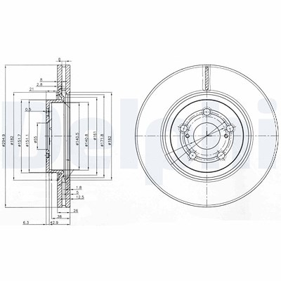 Delphi Bremsscheibe [Hersteller-Nr. BG3914] für Toyota von Delphi