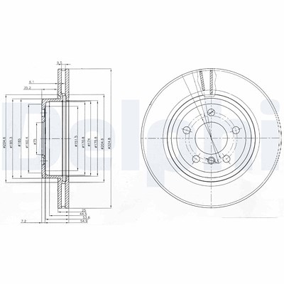 Delphi Bremsscheibe [Hersteller-Nr. BG3938] für BMW von Delphi