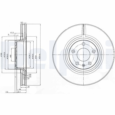 Delphi Bremsscheibe [Hersteller-Nr. BG3939] für Audi von Delphi