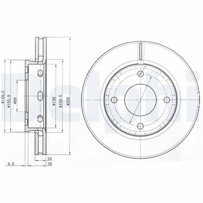 Delphi Bremsscheibe [Hersteller-Nr. BG3987] für Mitsubishi, Smart von Delphi