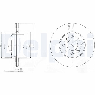 Delphi Bremsscheibe [Hersteller-Nr. BG4096] für Hyundai, Kia von Delphi