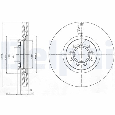 Delphi Bremsscheibe [Hersteller-Nr. BG4101] für Iveco von Delphi