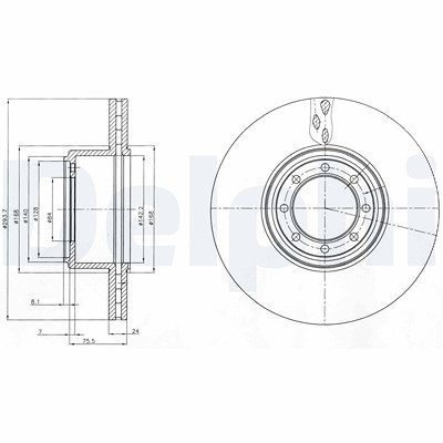 Delphi Bremsscheibe [Hersteller-Nr. BG4102] für Iveco von Delphi