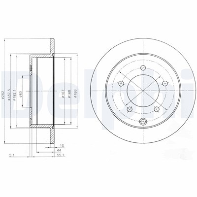 Delphi Bremsscheibe [Hersteller-Nr. BG4198] für Mitsubishi von Delphi